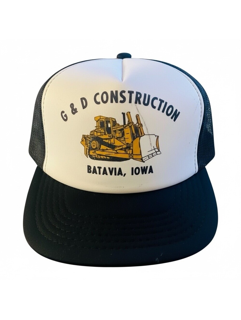 Vintage Dead Stock G & D Construction Iowa Trucker Hat Rare NWTKorea Retro 70 80